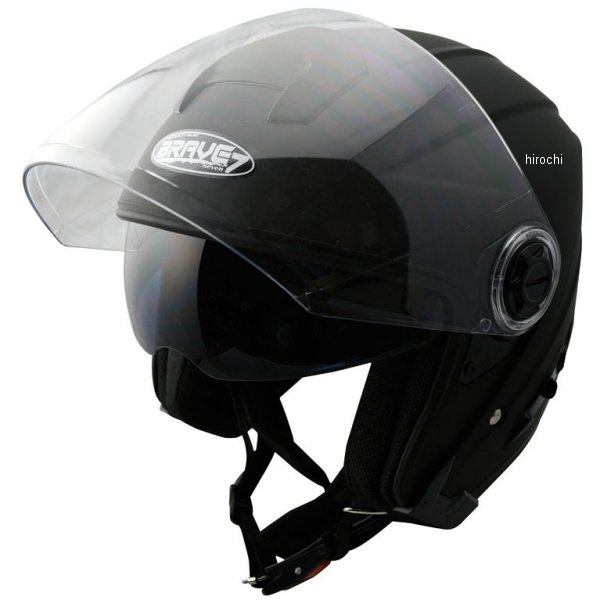 【メーカー在庫あり】 TNK工業 ジェットヘルメット BV-7 インナーシールド付き マットブラック Lサイズ（58-60未満） 4984679512643 JP店