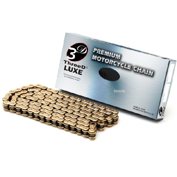 EKチェーン 江沼チェーン ThreeD LUXEシリーズ 520L/3D 142L カシメジョイント ゴールド 4571291770027 JP店