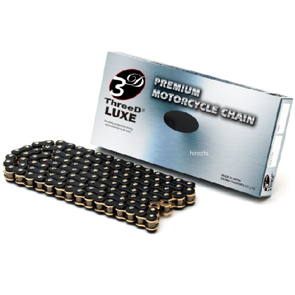 EKチェーン 江沼チェーン ThreeD LUXEシリーズ 525L/3D 116L カシメジョイント ブラック/ゴールド 4571291770218 JP店