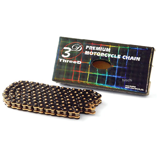 EKチェーン 江沼チェーン ThreeD 525Z 142L カシメジョイント ブラック/ゴールド 4571291798502 JP店