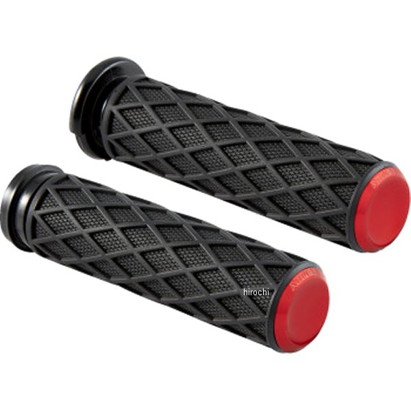 【USA在庫あり】 アレンネス Arlen Ness GRIPS ダイヤモンド ハーレー スロットルバイワイヤー 赤 0630-3212 JP店