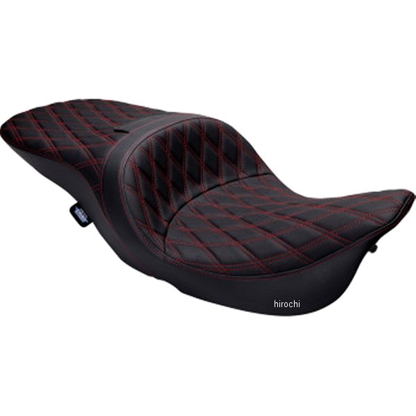 【USA在庫あり】 DRAG シート フリーダム ツーリング ダブルダイヤモンド 97年-06年 FLHR 黒/レッドステッチ 0801-1507 JP店|株式会社ヒロチー商事 店