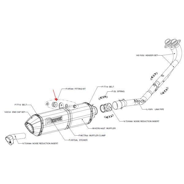 アクラポビッチ AKRAPOVIC フィッティングキット 08年-11年 T-MAX500 P-HF309 JP店