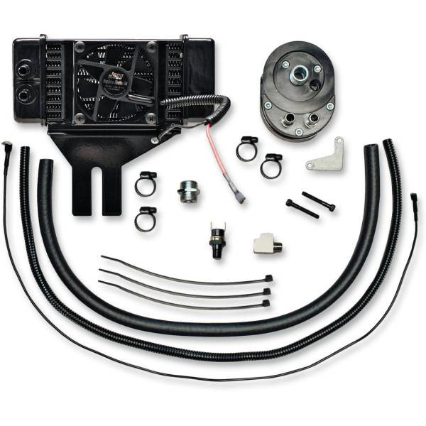 【USA在庫あり】 ジャグ Jagg Oil Coolers オイルクーラーキット ローファン 10列 16年-17年 ハーレー FXDLS 黒 0713-0281 JP店