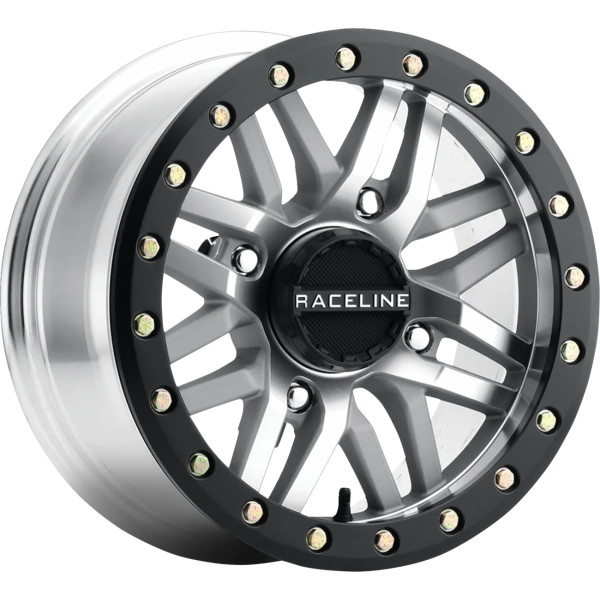 【USA在庫あり】 Raceline Wheels Ryno Beadlock ホイール 15x10 - 4/156 - 5+2 黒/シルバー 0230-1475 JP店