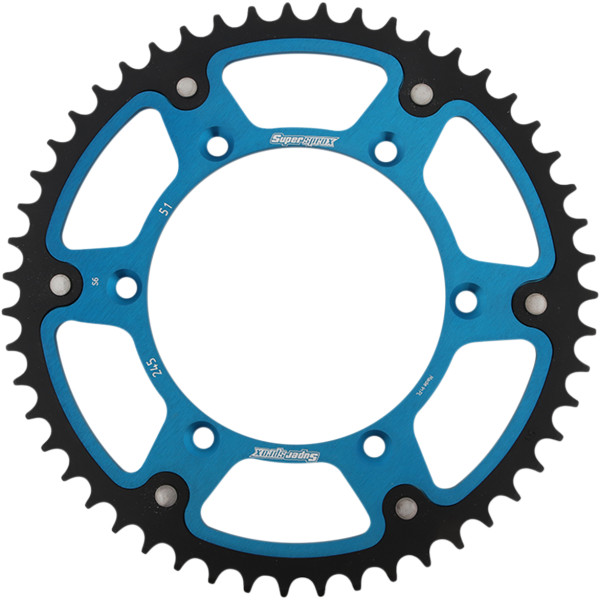 【USA在庫あり】 SUPERSPROX ステルス リア スプロケット 520/51T 20年-22年 YZ125X 青/黒 1210-1988 JP店