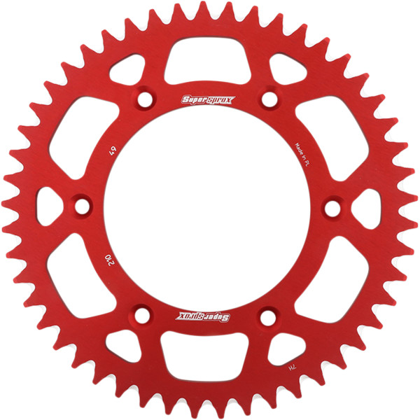 【USA在庫あり】 SUPERSPROX アルミリアスプロケット 520/49T 09年 CRF230M 赤 1211-1924 JP店