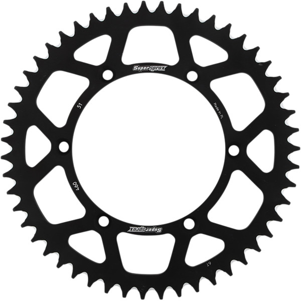 【USA在庫あり】 SUPERSPROX アルミリアスプロケット 520/51T 21年-22年 KX450X 黒 1211-1946 JP店