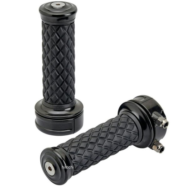 【メーカー在庫あり】 Biltwell ビルトウェル アルミコアカスタムグリップセット Wケーブル用 ブラック 6606-201-01 JP店