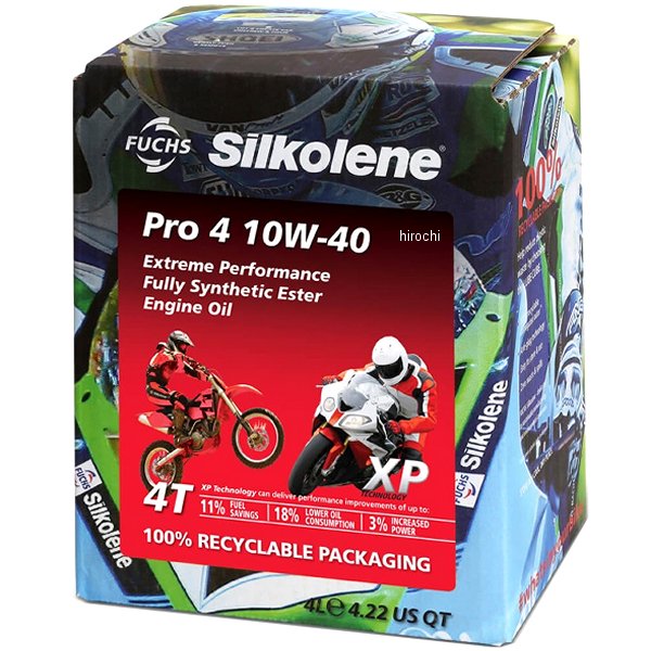 【即納】 シルコリン SILKOLENE 4st エンジンオイル PRO 4 10W-40 XP 4リットル SIL602013675 JP店