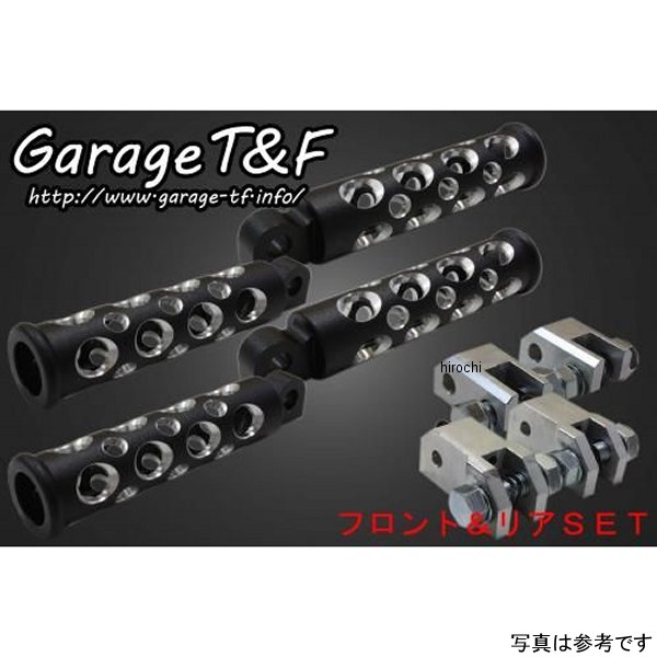 ガレージT＆F コンバットフットペグ フロント&リアSET 99年以降 マグナ250 黒 MG250FP03B JP店