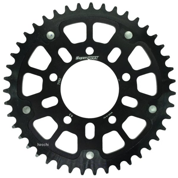 【メーカー在庫あり】 スーパースプロックス SUPERSPROX リアスプロケット ステルス 525-43T 黒 RST-7092:43-BLK JP店|株式会社ヒロチー商事 店