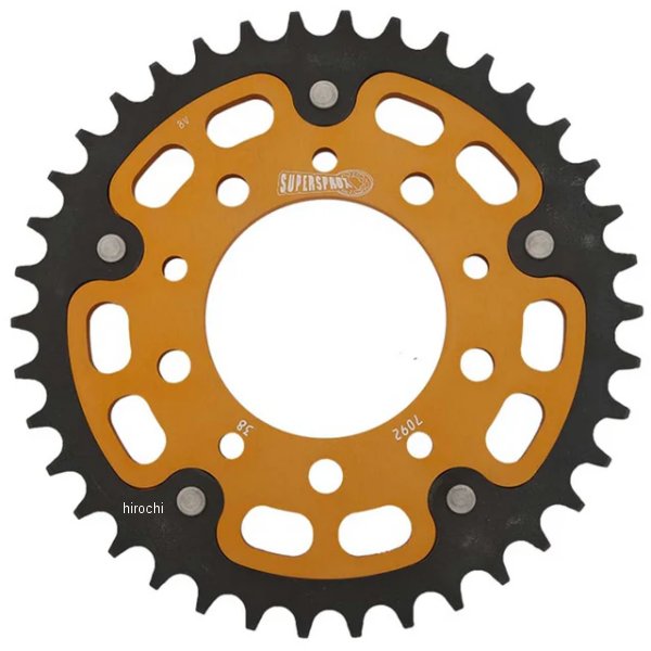 【メーカー在庫あり】 スーパースプロックス SUPERSPROX リアスプロケット ステルス 525-38T ゴールド RST-7092:38-GLD JP店