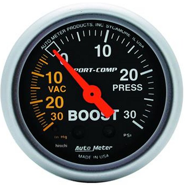 【USA在庫あり】 オートメーター Autometer Sport-Comp 52mm 30 PSI メカニカル ブーストゲージ atm3303 JP店
