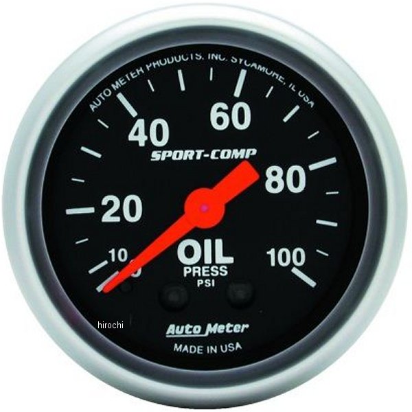 【USA在庫あり】 オートメーター Autometer Sport Comp 52mm 0-100 PSI メカニカル 油圧計 atm3321 JP店