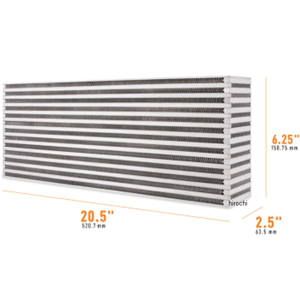 Mishimoto ユニバーサル Air-to-Air インタークーラーCore 20.5in/6.25in/2.5in misMMUIC-15 JP店