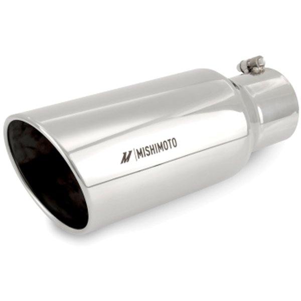 Mishimoto ユニバーサル スチール マフラーチップ 4in Inlet 6in Outlet ポリッシュ misMMEXH-TIP-DSL46 JP店