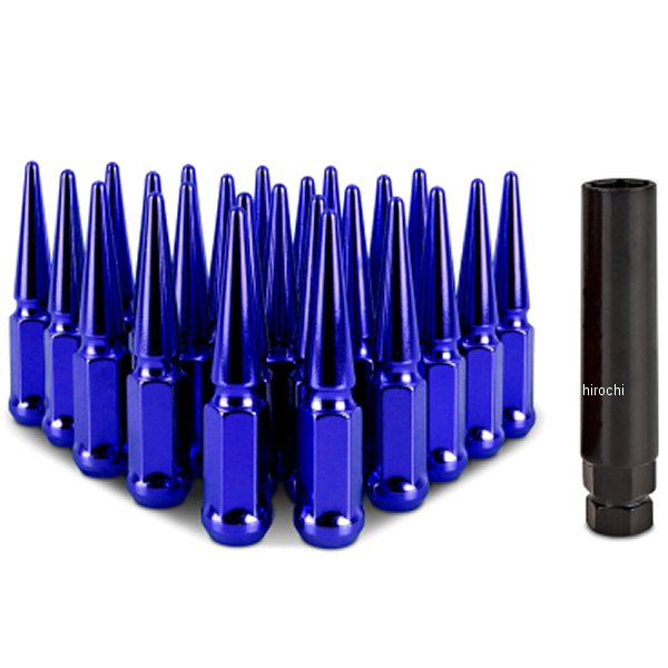 Mishimoto スチール スパイク ラグナット M14 x 1.5 24個セット 青 misMMLG-SP1415-24BL JP店