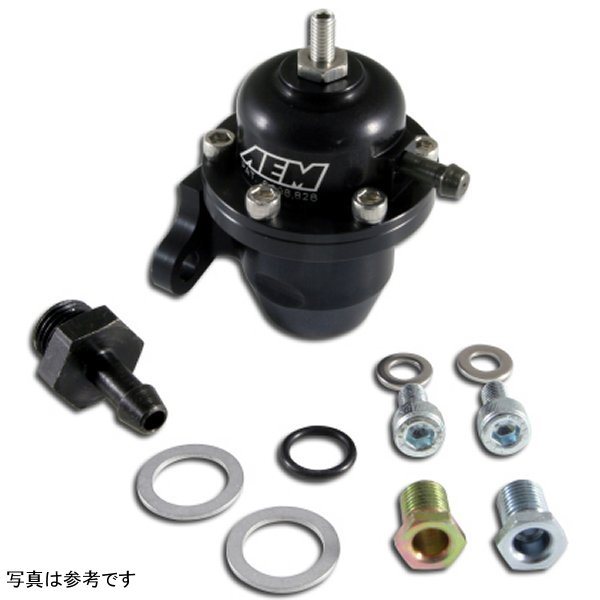 【USA在庫あり】 AEM 98-99 Acura CL / 00-05 S2000 / 98-02 Accord / 96-00 Civic Black アジャスタブル Fuel Pressure Regulat aem25-301BK JP店