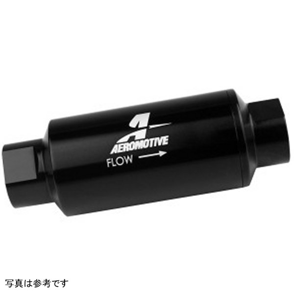 【USA在庫あり】 Aeromotive In-Line フューエルフィルター 40-M ステンレス Mesh Element ORB-10 Port (Bright-Dip Black) 2in. OD aer12330 JP店