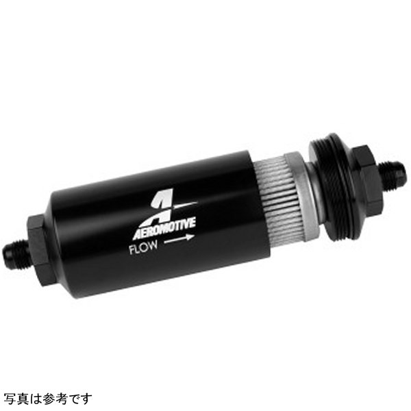 【USA在庫あり】 Aeromotive In-Line フィルター - (AN-6 Male) 40 Micron ステンレス Mesh Element Bright Dip Black Finish aer12348 JP店
