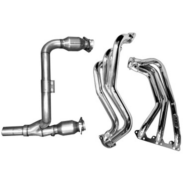 【USA在庫あり】 BBK 07年-11年 ジープ 3.8 V6 Long Tube エキゾースト Headers And Y Pipe And Converters - 1-5/8 シルバー Ceramic bbk40500 JP店