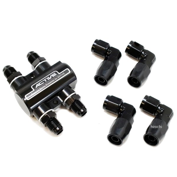アクティブ ACTIVE サーモスタットキット #6 90&deg;フィッティング4個付 黒 AC1343516 JP店｜株式会社ヒロチー商事 店