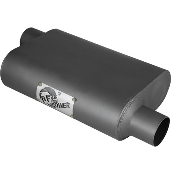 【USA在庫あり】 aFe Scorpion Replacement Alum Steel Muffler 2-1/2in In/Out Baffled オフセット/Offset 13inL x10inW x4inH afe49M00003 JP店
