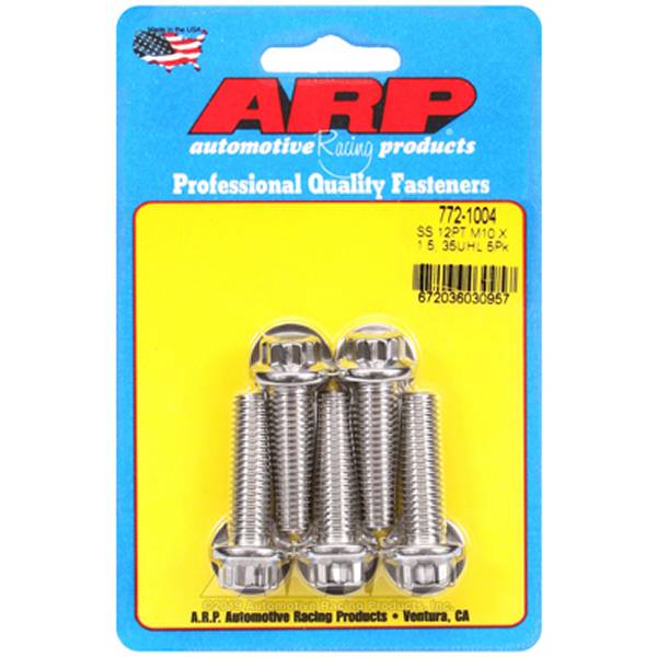 【USA在庫あり】 ARP M10 x 1.50 x 35mm 12pt ステンレス ボルト 5個入り arp772-1004 JP店