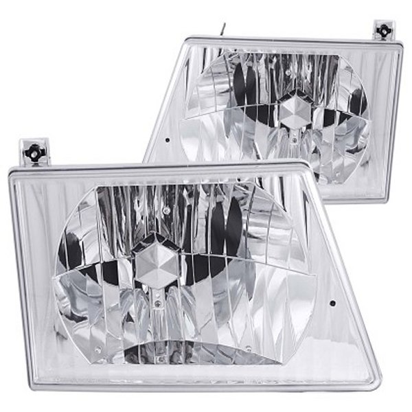 【USA在庫あり】 ANZO 1992-2006 フォード Econoline Crystal ヘッドライト Chrome anz111026 JP店