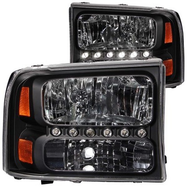 【USA在庫あり】 ANZO 2000-2004 フォード Excursion Crystal ヘッドライト ブラック w/ LED 1pc anz111106 JP店 40,899円