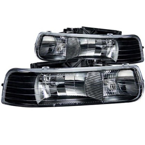 【USA在庫あり】 ANZO 1999-2002 シボレー Silverado 1500 Crystal ヘッドライト Black anz111155 JP店