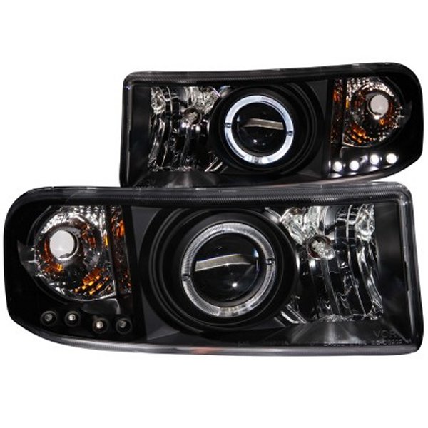 【USA在庫あり】 ANZO 1994-2001 Dodge Ram プロジェクターヘッドライト w/ Halo Black anz111196 JP店