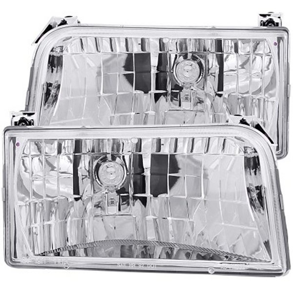 【USA在庫あり】 ANZO 1992-1996 フォード F-150 Crystal ヘッドライト Chrome anz111247 JP店
