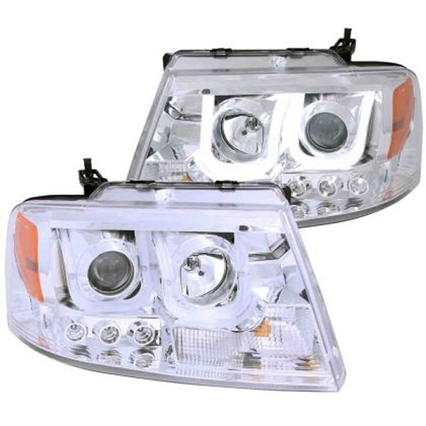 【USA在庫あり】 ANZO 2004-2008 フォード F-150 プロジェクターヘッドライト w/ U-Bar Chrome anz111287 JP店
