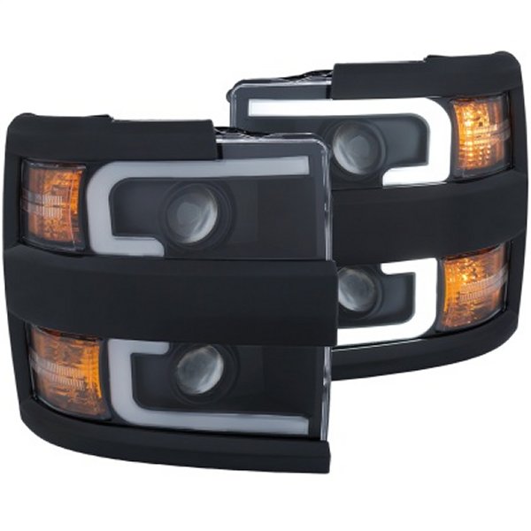 【USA在庫あり】 ANZO プロジェクターヘッドライト 15-17 シボレー Silverado 2500HD / 3500HD ブラック w/ ブラック Rim anz111364 JP店