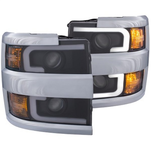 【USA在庫あり】 ANZO プロジェクターヘッドライト 15-17 シボレー Silverado 2500HD / 3500HD ブラック w/ クローム Rim anz111365 JP店