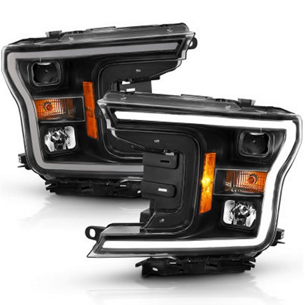 【USA在庫あり】 ANZO 18年-19年 フォード F-150 プロジェクターPlank Style H.L. ブラック Amber (Without Switchback) anz111467 JP店