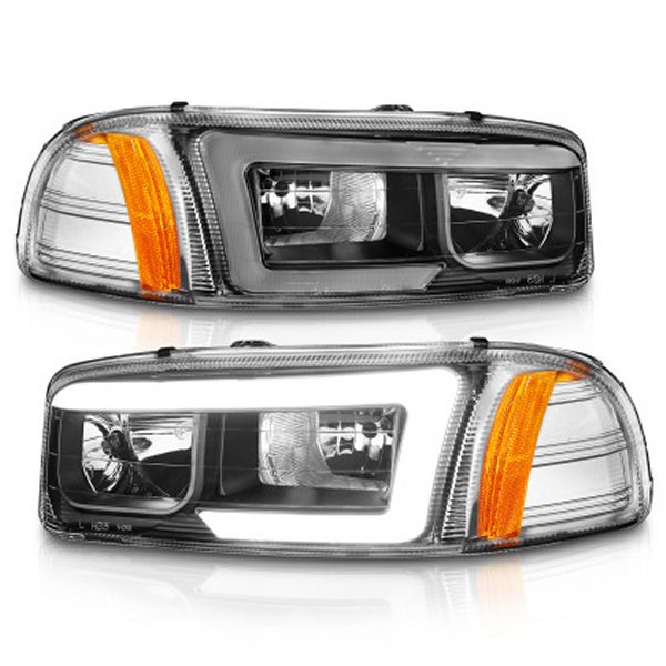 【USA在庫あり】 Anzo 99-17 GMC Sierra/Denali ヘッドライト ブラック Amber (w/C Light Bars) anz111522 JP店