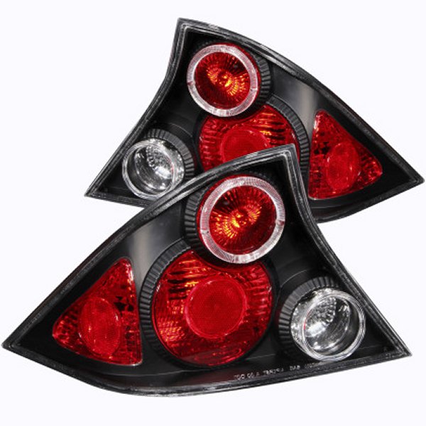 【USA在庫あり】 ANZO 2001-2003 ホンダ Civic Taillights ブラック w/ Halo anz221046 JP店