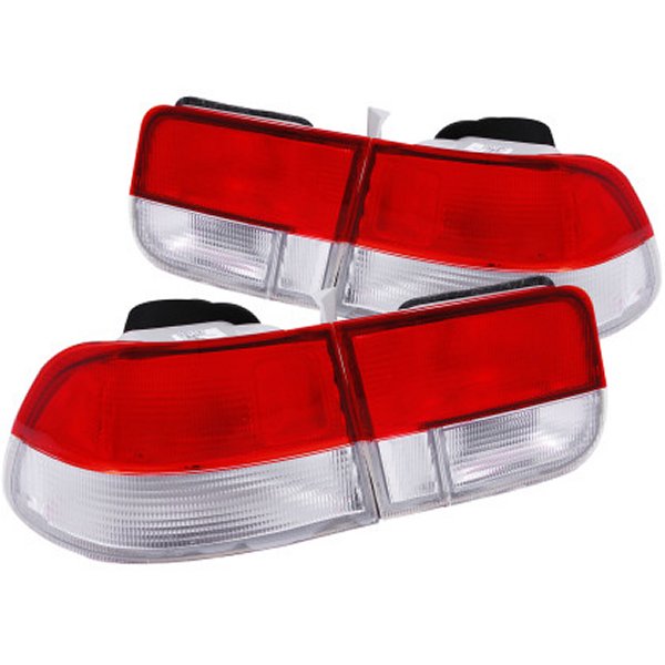 【USA在庫あり】 ANZO 1996-2000 ホンダ Civic Taillights Red/Clear - OEM 4pc anz221147 JP店