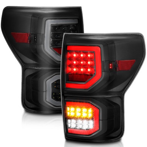 【USA在庫あり】 ANZO 07年-13年 トヨタ タンドラ LED Taillights Plank Style ブラック w/Smoke Lens anz311337 JP店