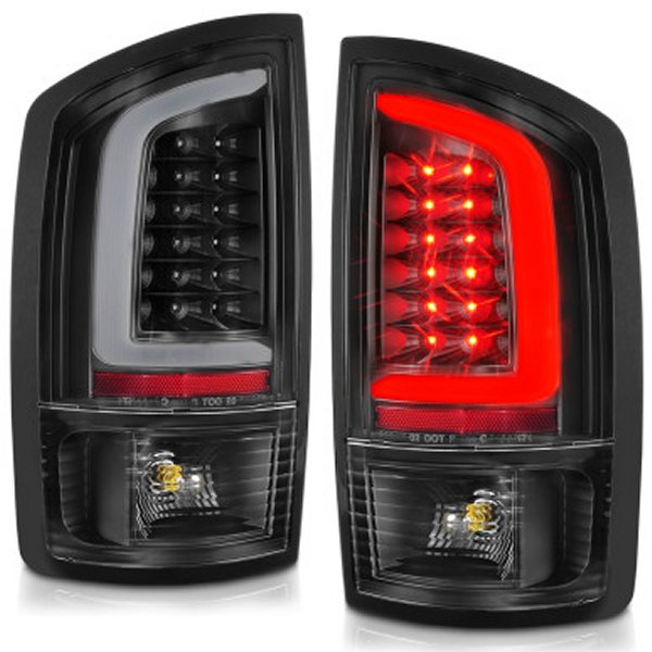 【USA在庫あり】 ANZO 2002-2006 Dodge Ram 1500 LED Tail Lights w/ Light Bar ブラック Housing Clear Lens anz311368 JP店