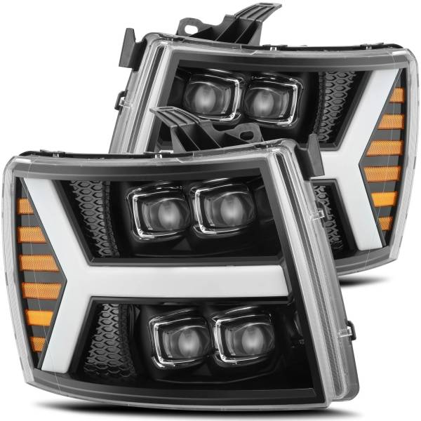 【USA在庫あり】 AlphaRex NOVAシリーズ LED プロジェクター ヘッドライト Plank Sty グロスブラック 07年-13年 Chevy 1500HD(NewBody) arx880208 JP店