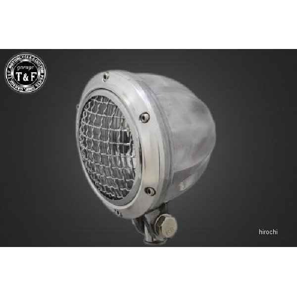 ガレージT＆F 4インチビレットヘッドライト ポリッシュ クリアレンズ仕様、スティード400 ステーDセット 6112610 JP店
