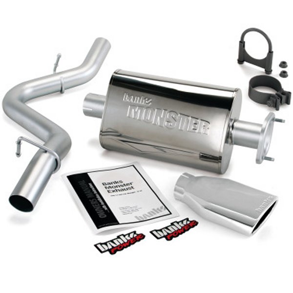 【USA在庫あり】 Banks Power 04年-06年 Jeep 4.0L ラングラー Unlimited Monster Exhaust Sys - SS Single Exhaust w/ クローム Tip gbe51315 JP店 43,236円