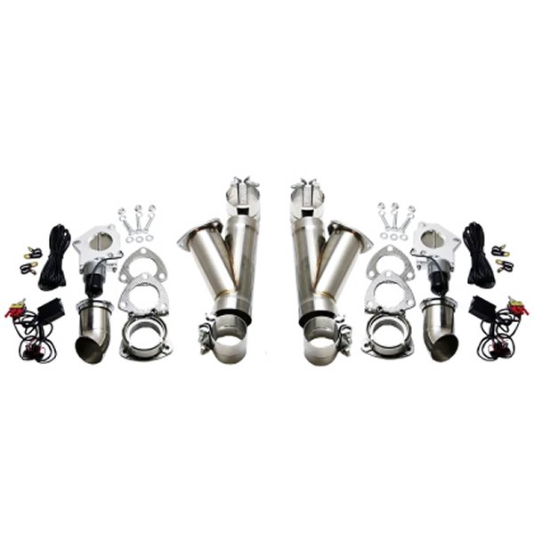【USA在庫あり】 Granatelli 2.5in Aluminized Mild Steel Electronic Dual Exhaust Cutout System w/Slip Fit & Band クランプ gms302525K JP店