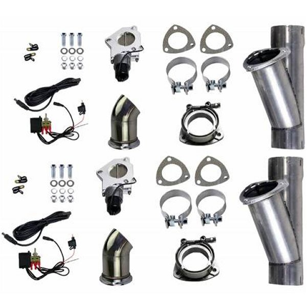 【USA在庫あり】 Granatelli 2.25in Alum Mild Steel Electronic Dual Slip Fit Exhaust Cutout w/Band クランプ gms303522D JP店