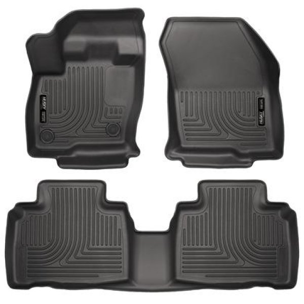 Husky Liners 2015 Ford Edge WeatherBeater Front & 2nd Row Combo Black Floor Liners hsl98781 JP店