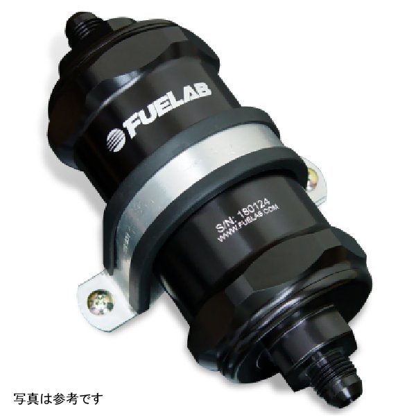 【USA在庫あり】 Fuelab 818 インライン燃料フィルター 標準 - 8AN In/Out 100ミクロンステンレス ブラック flb81822-1 JP店